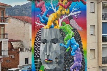 Mural de La Gioconda en Ronda